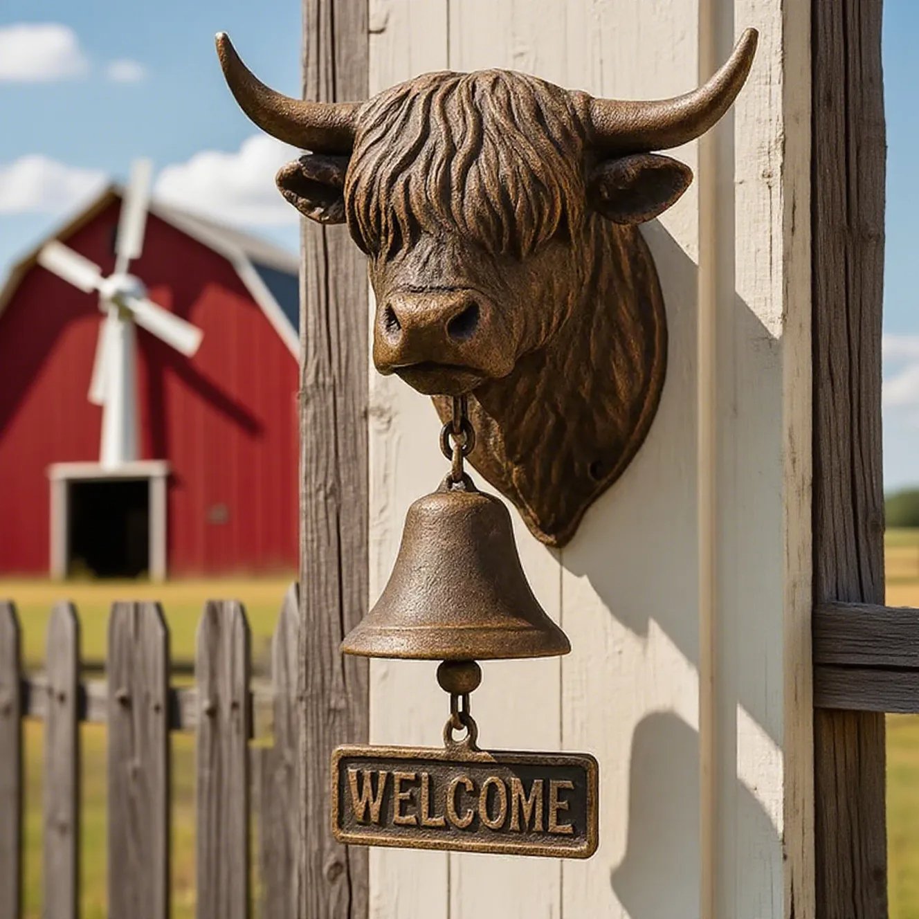🔥Last Day 49% OFF - Highland Cow Welcome Bell