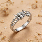 🔥LAST DAY 49% OFF 💕 ✨ Handcrafted Highland Cow Adjustable Ring