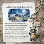 The "Zero F*cks" Trash Panda Keychain & Poem Set 🦝🍕 | Ultimate Dumpster Fire Survival Gift